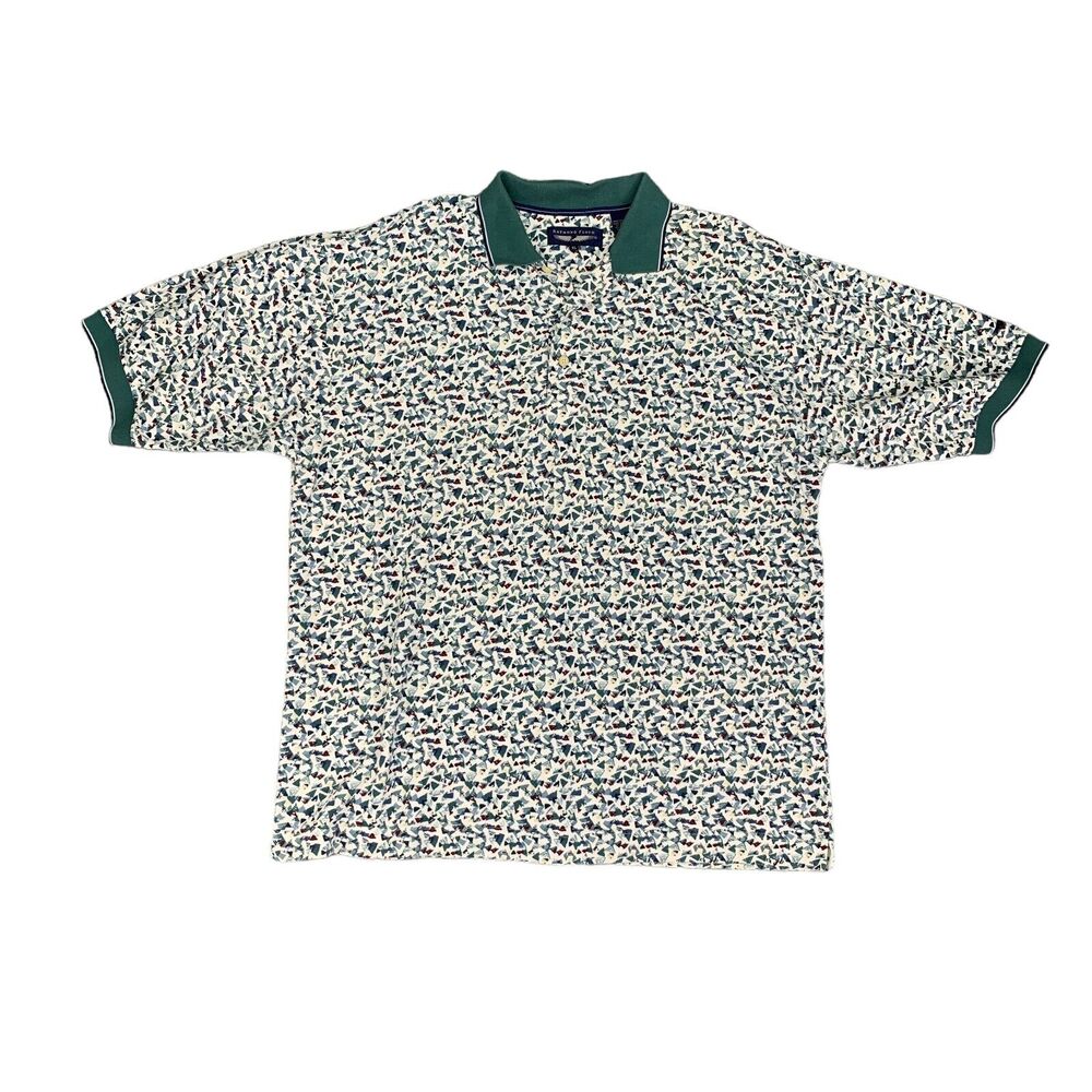 Raymond Floyd Shirt Mens XL Extra Large Geo Abstract Breathable Lightweight Polo
